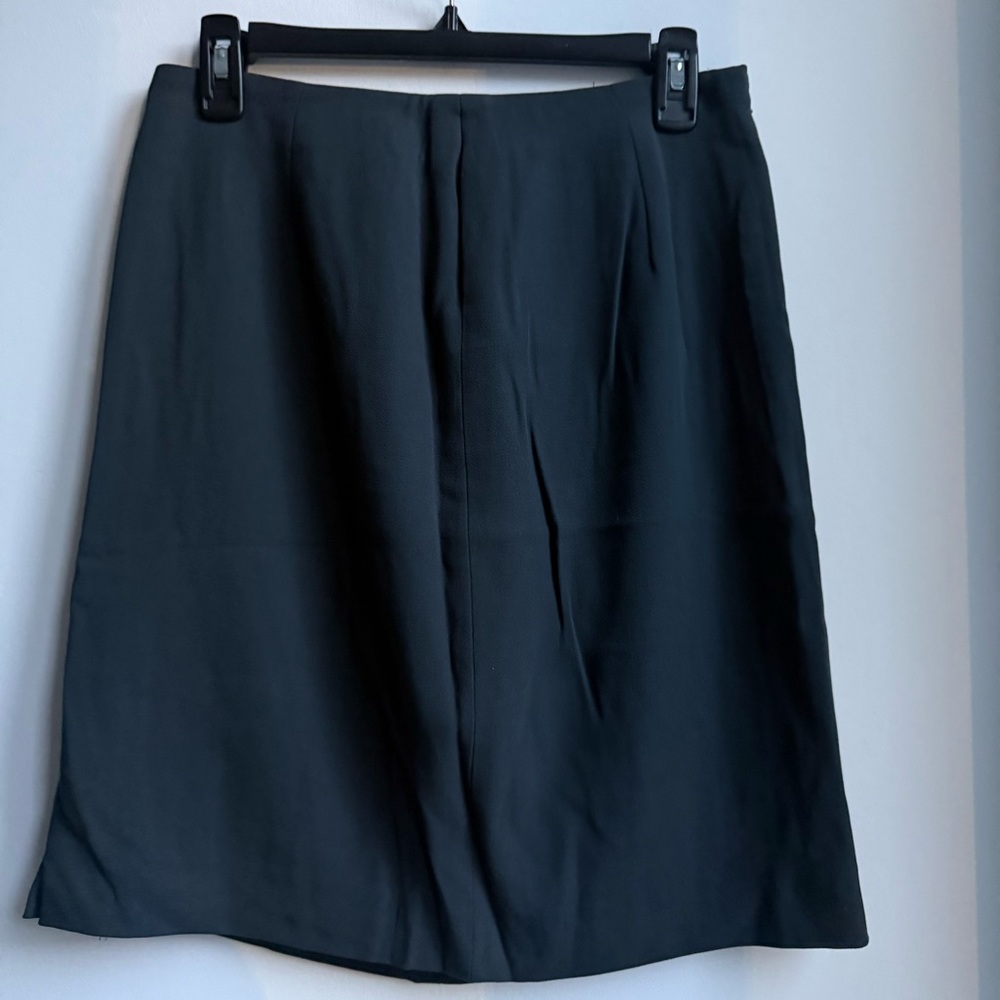 Giorgio Armani Black Tailored Midi Pencil Designer Skirt 44
